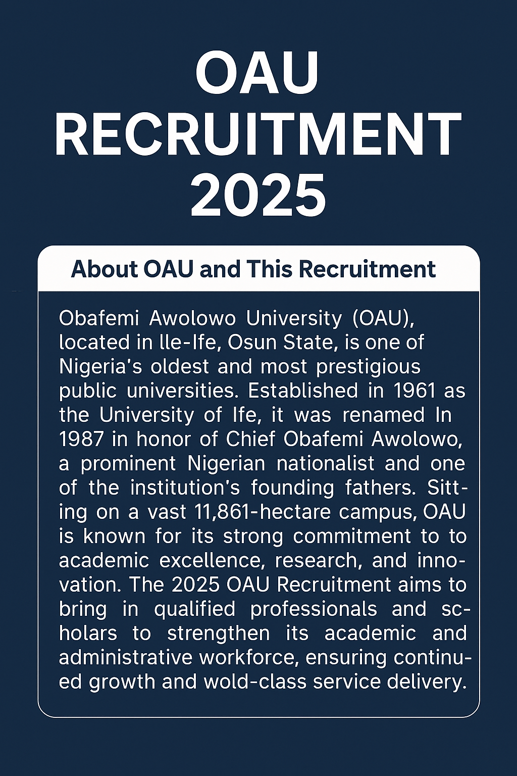OAU Recruitment
